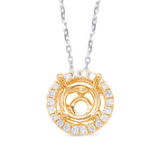 14 KT Rounds Shape Diamond Pendant Halo For 1ct Center